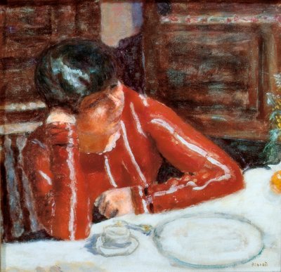 Le corsage rouge - Marthe Bonnard - Pierre Bonnard