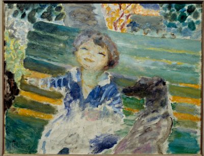 Petite fille avec le chien - Pierre Bonnard