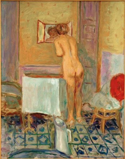 Nu au tissu rouge ou Nu à la toilette - Pierre Bonnard