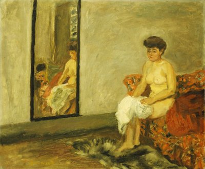 Nu assis sur une chaise rouge - Pierre Bonnard
