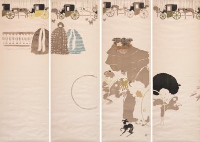 Promenade des nourrices, frise de carrosses - Pierre Bonnard