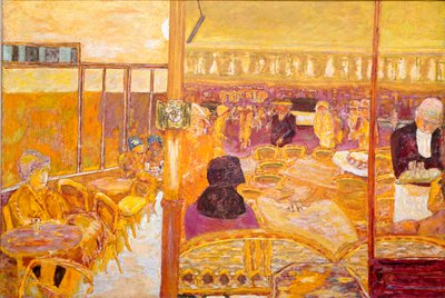 La porte-fenêtre Terrasse et salle de café - Pierre Bonnard
