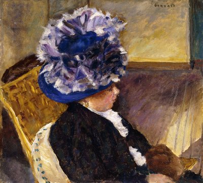 Jeune Femme au Chapeau Bleu - Pierre Bonnard