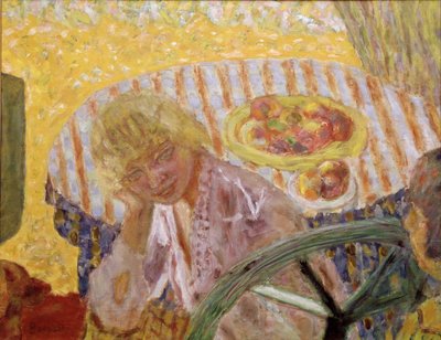 Jeunes femmes dans le jardin ou La nappe rayée - Pierre Bonnard