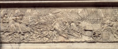 La bataille de Marignan en 1515. Tombeau du cœur du roi de France François Ier (1494-1547) : Bas-relief par Pierre Bontemps (vers 1507-1568) - Pierre Bontemps