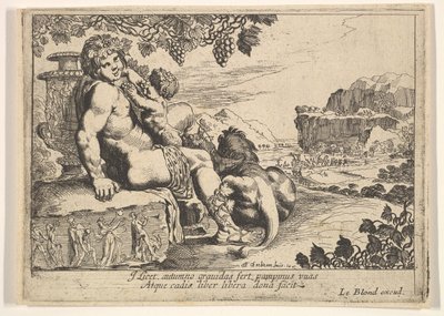 Bacchus, Satyre et Lion, 1610-42 - Pierre Brebiette