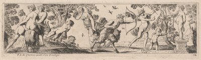 Satyre et Mercure tirant sur une statue - Pierre Brebiette