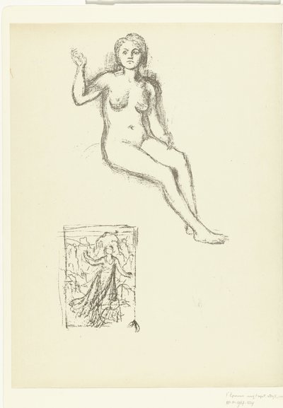 Femme nue assise et femme dans un paysage (Étude) - Pierre Cécile Puvis de Chavannes