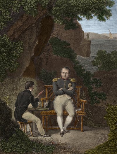 NAPOLÉON I en exil à Sainte-Hélène - Napoléon dicte ses mémoires à Emmanuel Pons de Las Cases - Pierre Charles Bacquoy