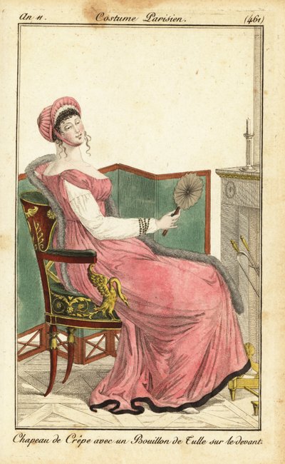 Femme assise sur une chaise Empire dans un salon, Paris - Pierre Charles Baquoy