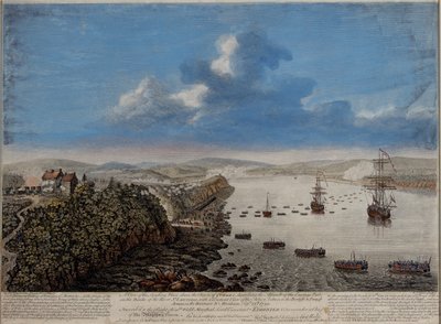 Vue du lieu de débarquement au-dessus de la ville de Québec décrivant l