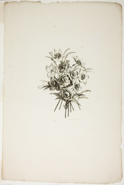 Bouquet avec des jonquilles, de la Collection de différents bouquets de fleurs, inventés et dessinés par Jean Pillement et gravés par P. C. Canot - Pierre Charles Canot