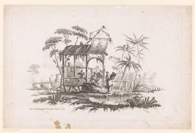 Figures avec paniers sur la rive - Pierre Charles Canot