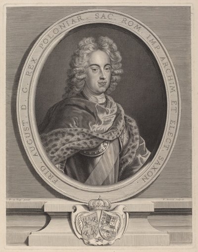 Frédéric Auguste III, roi de Pologne - Pierre Drevet, after François de Troy
