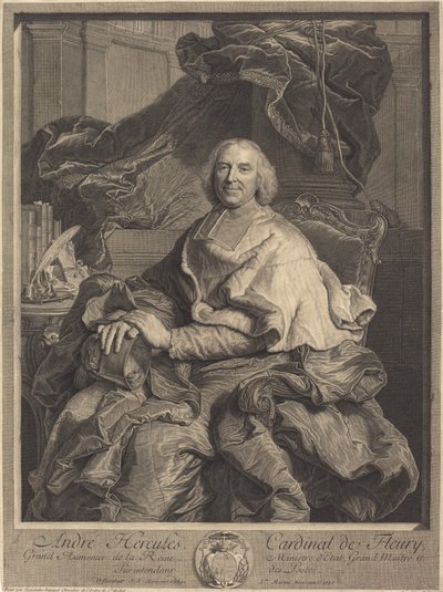 André Hercule, Cardinal de Fleury - Pierre Drevet after Hyacinthe Rigaud
