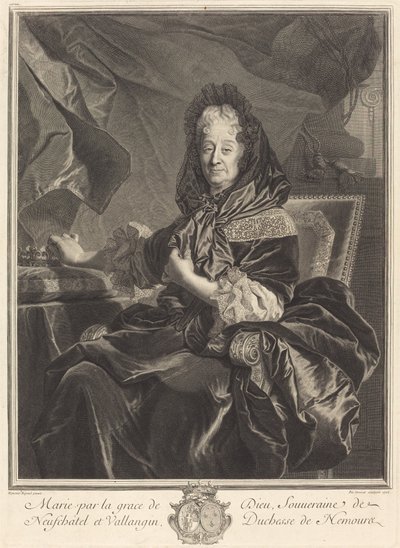 Duchesse de Nemours - Pierre Drevet after Hyacinthe Rigaud