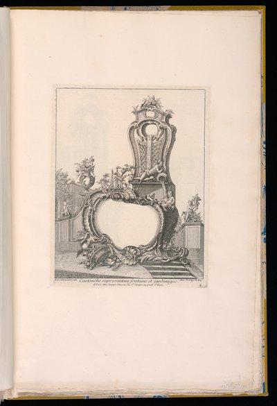 Cartouche avec une Fontaine dans un Jardin - Pierre Edme Babel
