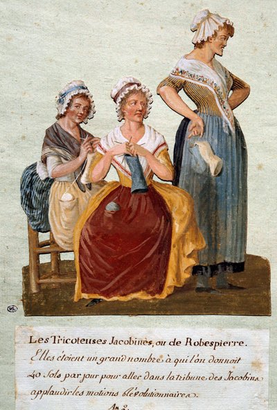 Révolution française : Tricoteuses jacobines ou Robespierre. On donnait de l