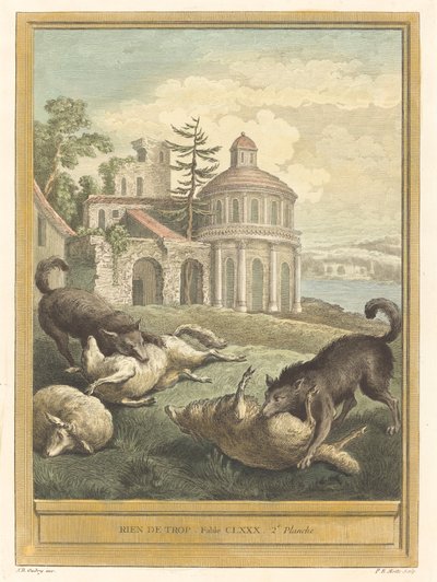 Rien de trop - Pierre Etienne Moitte after Jean Baptiste Oudry
