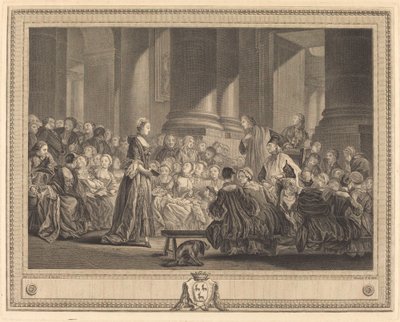 Le catéchisme - Pierre Etienne Moitte after Pierre Antoine Baudouin