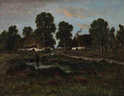 Cottages près de Larchant, sans date - Pierre Etienne Theodore Rousseau