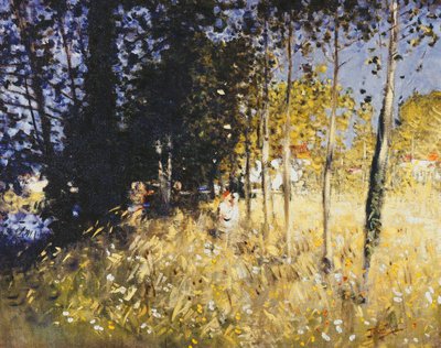 Personnages dans la prairie - Pierre Eugene Montezin