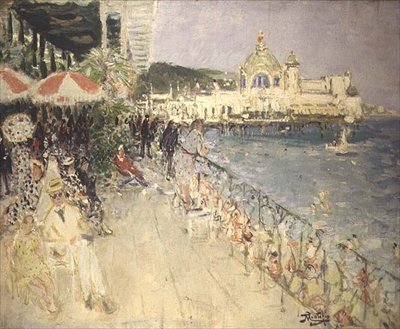 Devant le casino sur la jetée, Nice, vers 1937 - Pierre Eugene Montezin