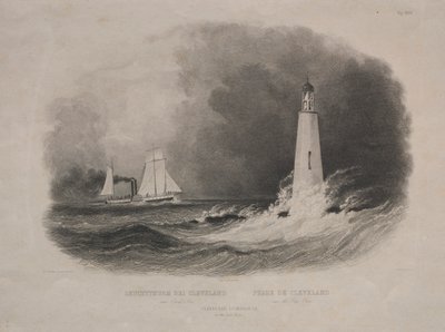 Phare à Cleveland, Ohio, sur le lac Érié - Pierre Eugène I Aubert