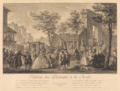 Tableau des portraits à la mode - Pierre Francois Courtois after Augustin de Saint Aubin