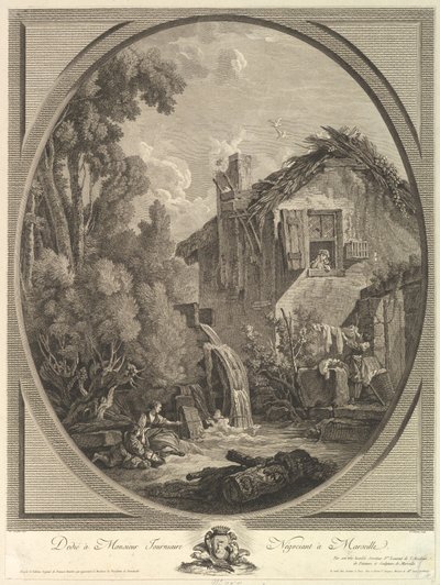 Paysage au moulin, 18e siècle - Pierre Francois Laurent