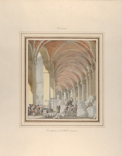 La Halle aux Blés, vue intérieure, vers 1810 - Pierre Francois Leonard Fontaine