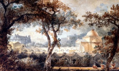 Chapelle expiatoire de Louis XVI à Paris, aquarelle, c.1830 - Pierre Francois Leonard Fontaine