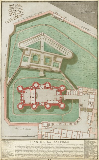 Plan de la Bastille, 1792 - Pierre Francois Palloy