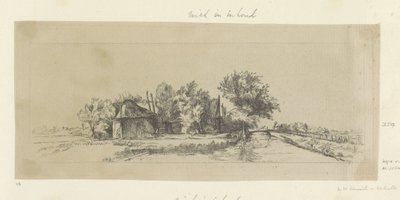 Paysage avec un canal et une palissade - Pierre François Basan (workshop of)