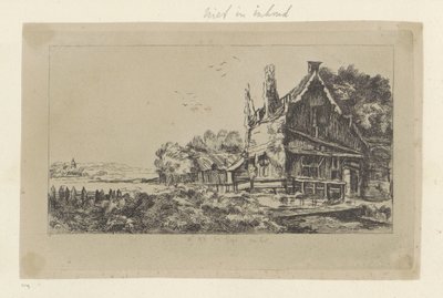 Paysage avec la maison aux trois cheminées (Recueil de quatre-vingt-cinq estampes originales) - Pierre François Basan (workshop of)