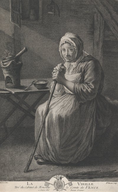 La vieille femme, du bureau du Comte de Vence - Pierre François Basan