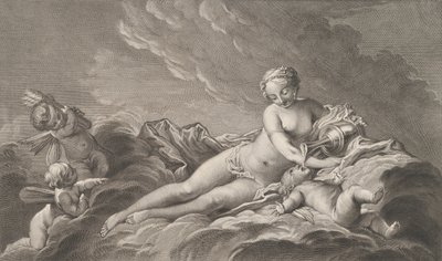 Vénus donnant du nectar à Cupidon, 18ème siècle - Pierre François Basan