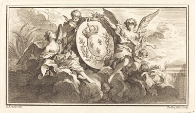 Armoiries royales de Louis XV - Pierre François Tardieu or Jacques Nicolas Tardieu after François Boucher