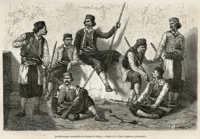 Les Krivosciens, montagnards des Bouches de Cattaro (ou Kotor, baie sur la côte occidentale du Monténégro), armés pour résister à l