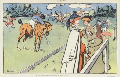 Une partie de polo. Illustration pour Le Rire - Pierre Georges Jeanniot