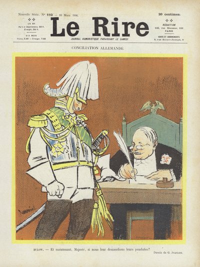 Conciliation allemande. Illustration pour Le Rire - Pierre Georges Jeanniot