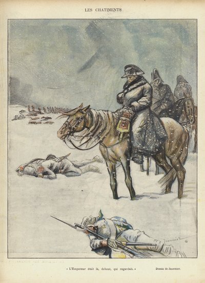 Napoléon en retraite de Moscou, illustration pour Le Rire - Pierre Georges Jeanniot