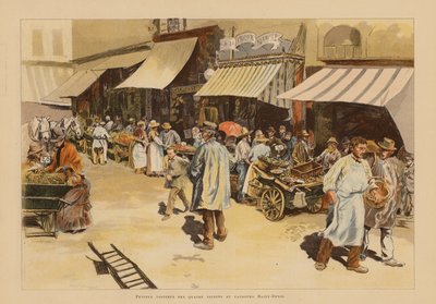 Les marchandes des quatre saisons sur la rue du Faubourg Saint-Denis, Paris - Pierre Georges Jeanniot