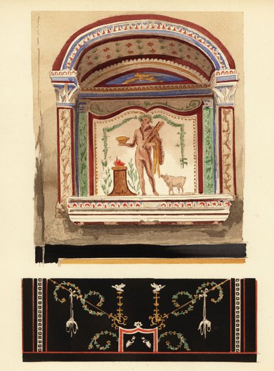 Peinture de niche de lararium dédiée à Hercule dans une annexe (Casa del Cenacolo, V) - Pierre Gusman
