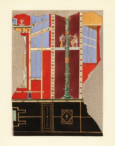 Panneau dans une pièce de la Casa di Laocoonte ou Maison de Laocoon, Pompéi, Troisième Style Pompéien - Pierre Gusman
