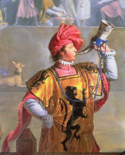 Scène de tournoi au XIVe siècle (détail du héraut) - Pierre Henri Revoil