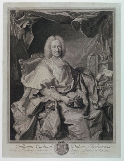 Portrait de Guillaume Cardinal Dubois (1650-1723) - Pierre Imbert Drevet
