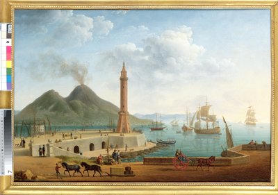 Vue du Vésuve depuis le port de Naples, 1791 - Pierre Joseph Petit