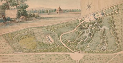 Plan pour le jardin du Château de Bagatelle, 1817 - Pierre Lapie