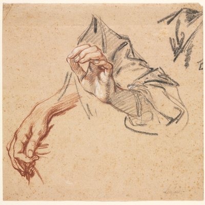 Étude de mains recto, esquisse d
